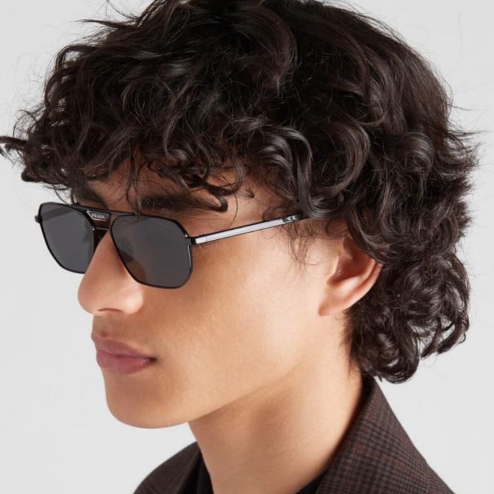 NEW PRADA PR58YS 1AB5S0 SUNGLASSES PRADA SPR 58Y BLACK UNISEX EYEWEAR PR 58YS - Picture 2 of 13